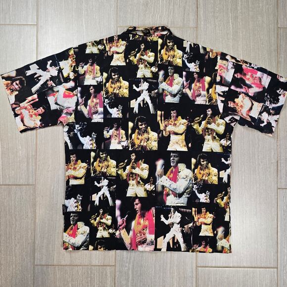 Dragonfly Multicolor Large Casual SS Shirt Elvis Presley Polyester XLarge - Picture 10 of 10
